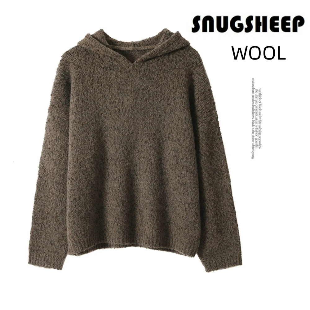 women hoodie wool sweater oversized outfits chunky top winter luxury casual womens clothes knit hoodies sweaters ladies jumpers