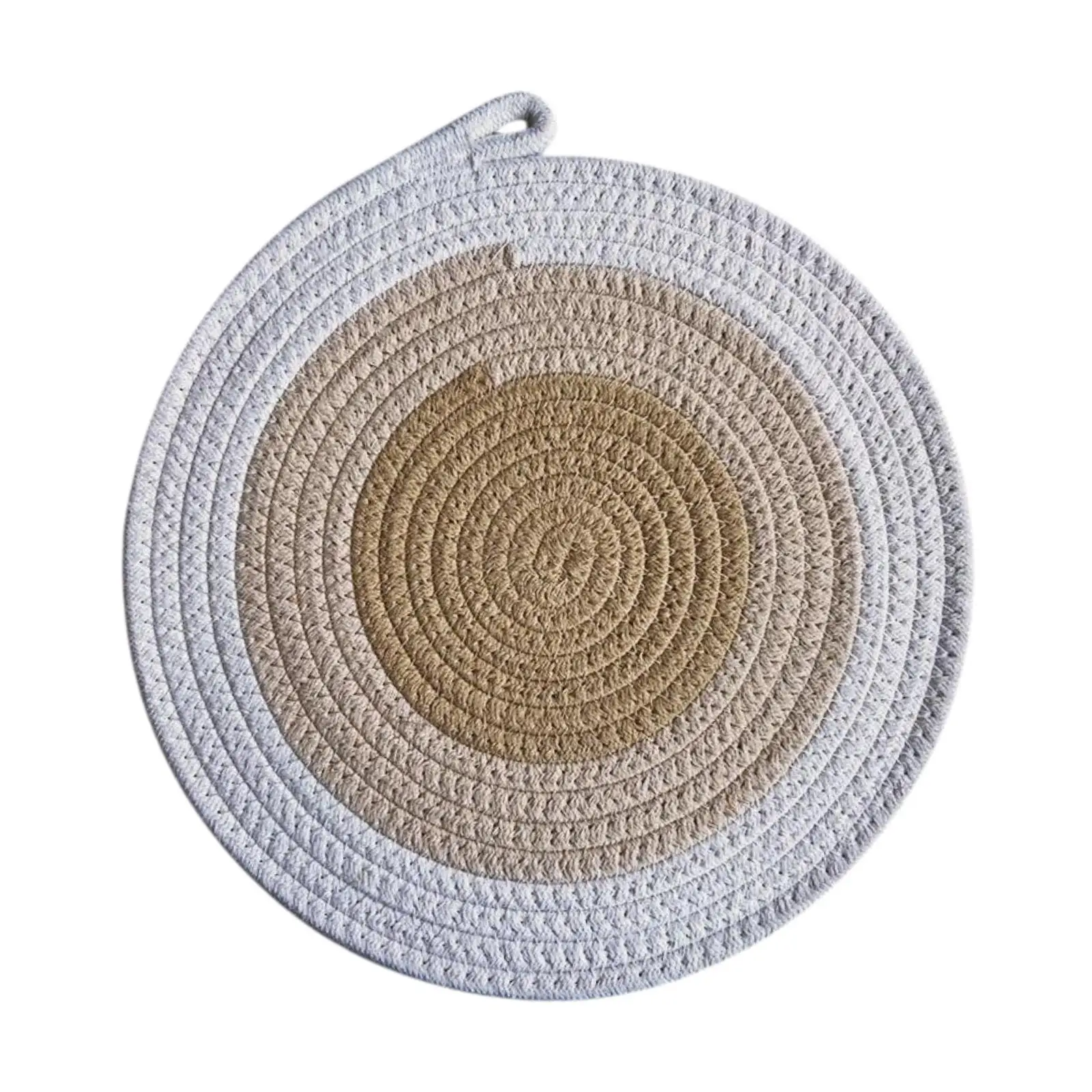 Round Woven Placemat Cotton Rope Placemat Table Decor Anti Slip Braided Place Mat Farmhouse Table Mat for Kitchen,Party, Home