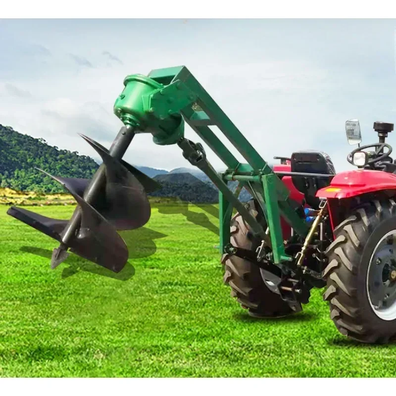 Planting trees digging holes digging machines fertilizing tractors in orchards and auger drills