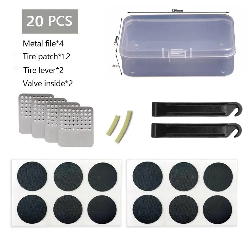 Bicycle Tire Repair Box 20 Piece Sets Of Household Mountain Bike Bicycle-Tire Patch Fast-Repair Emergency-Tool-Set Portable