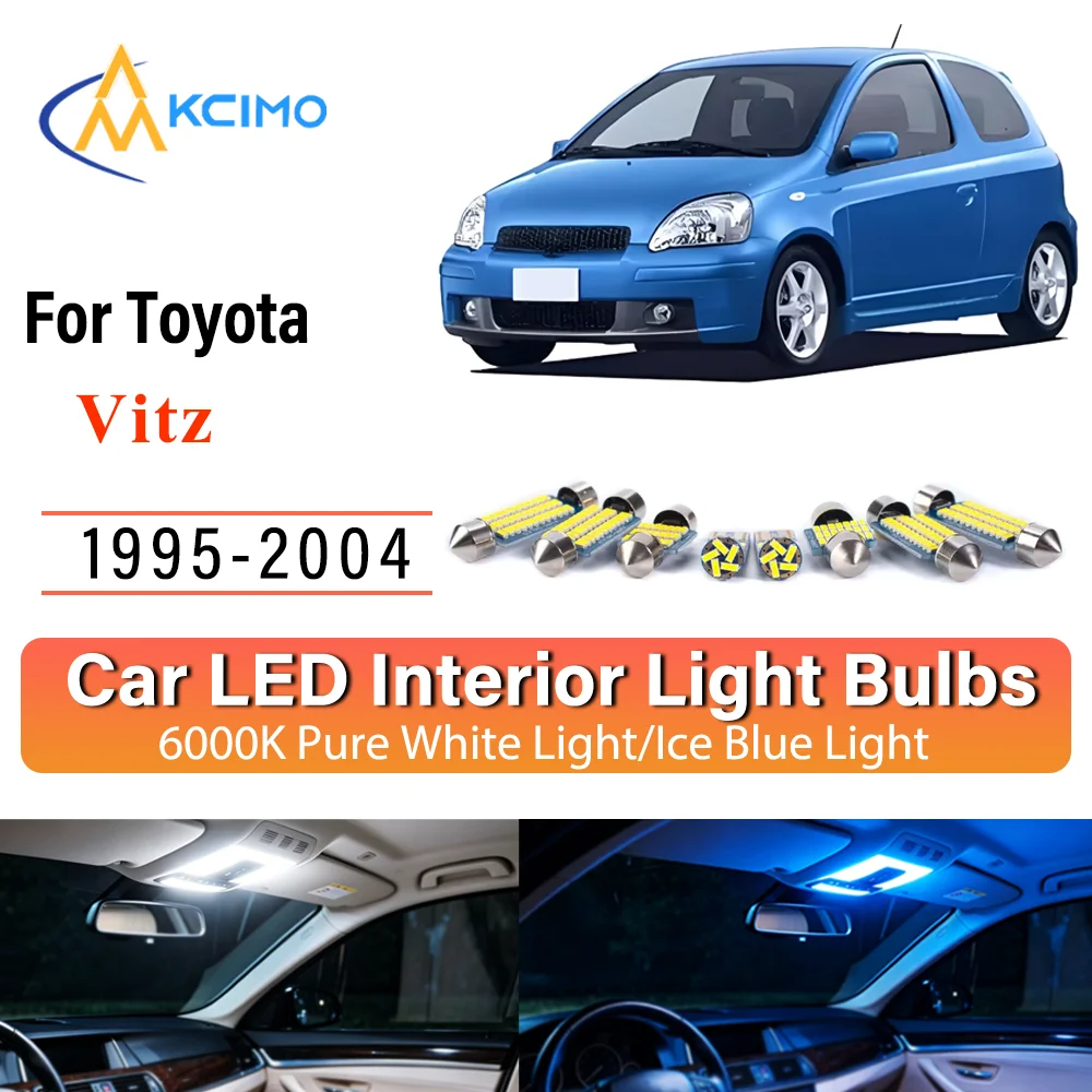Reading Two Colors Light Bulb Suitable For Toyota Vitz 1995-2004 Premium Easy Install LED Interior Bright Error-Free Lights