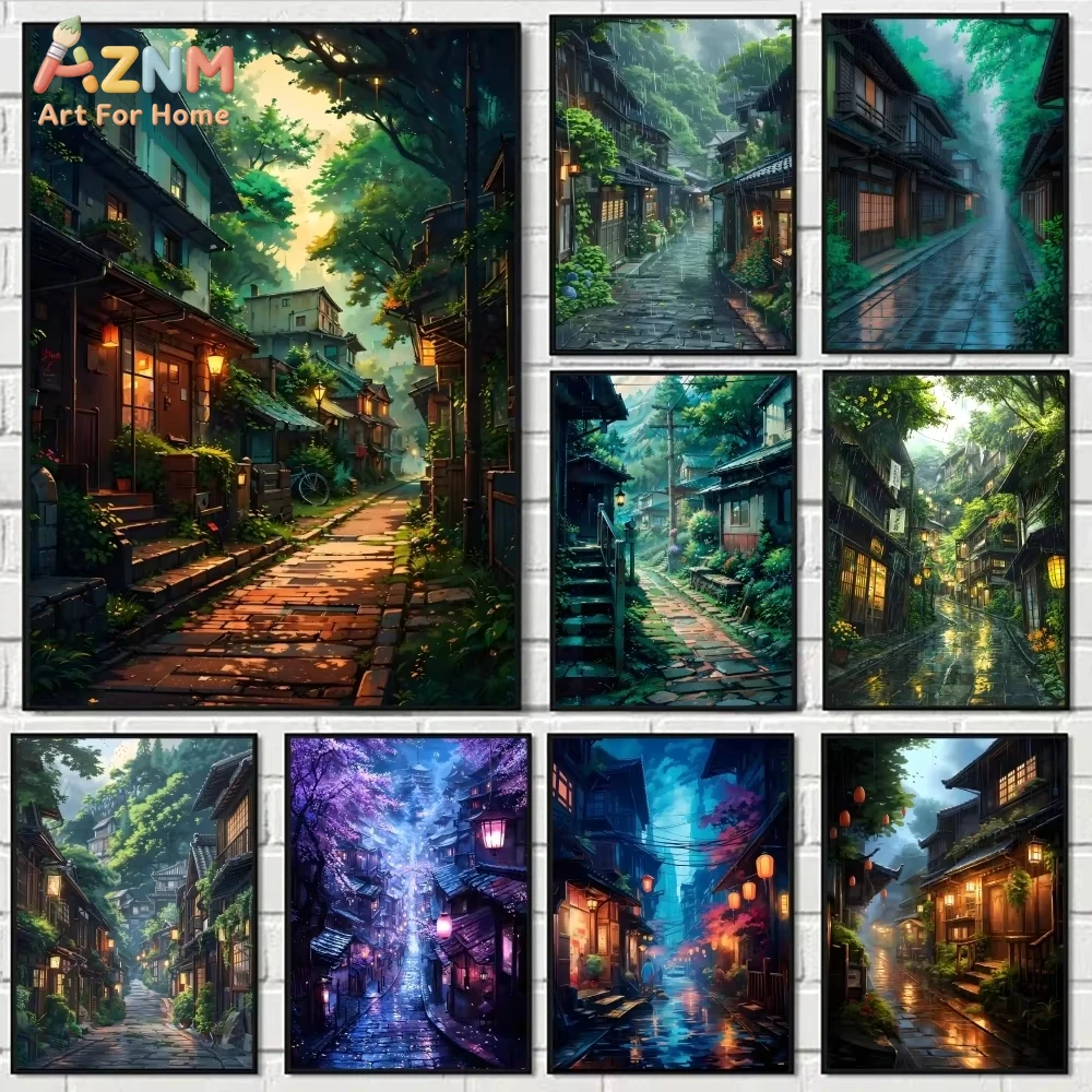 

1pc The Hidden Alley Painting Calligraphy Pictures Room Home Bedroom Interior Wall Decoration Canvas Poster Art