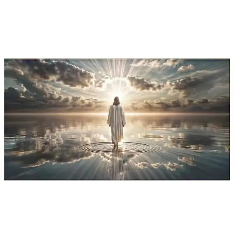 Jesus Walking on Water Full Diamond Embroidery Christian Jesus 5D Diamond Painting Christ Pictures Mosaic Big Size Home Decor