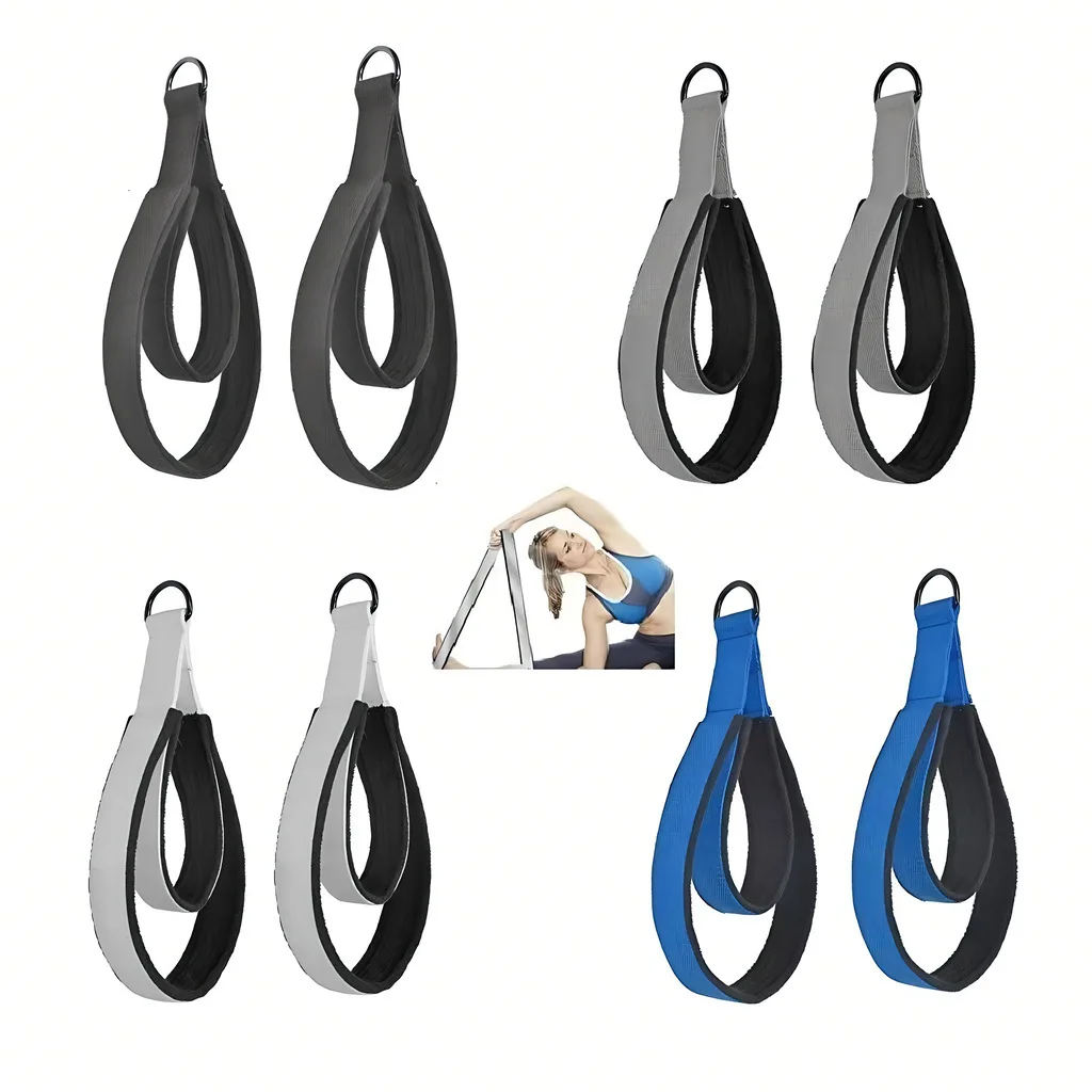 Double Ring Elastic Yoga Pilates Bed Exercise Accessory Ankle Buckle Pilates Stretch Strap Resistance Band Elastic Cord