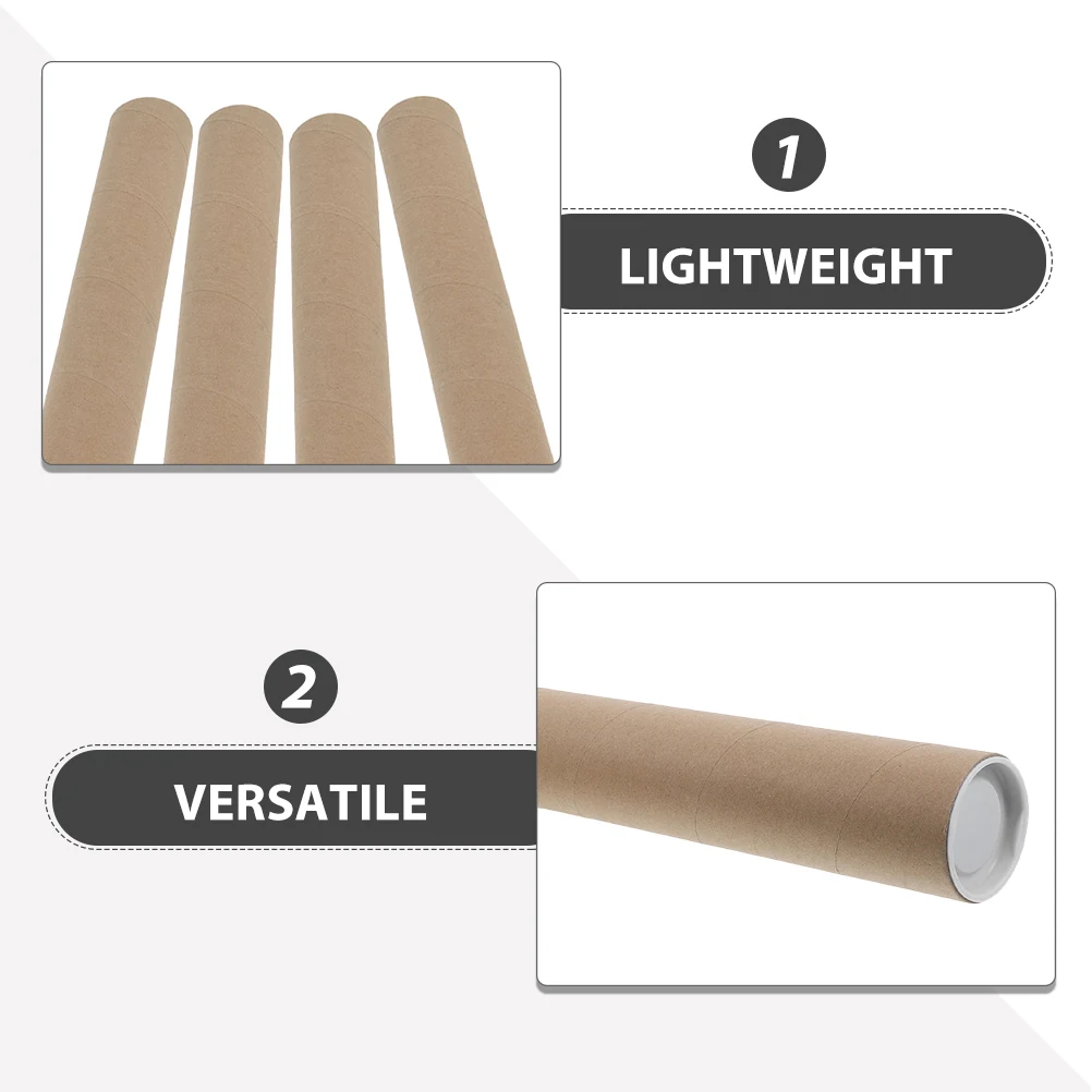 10Pcs Cardboard Tubes Round Sturdy Artwork Document Protection Reusable Eco Friendly Various Sizes Shipping Tubes