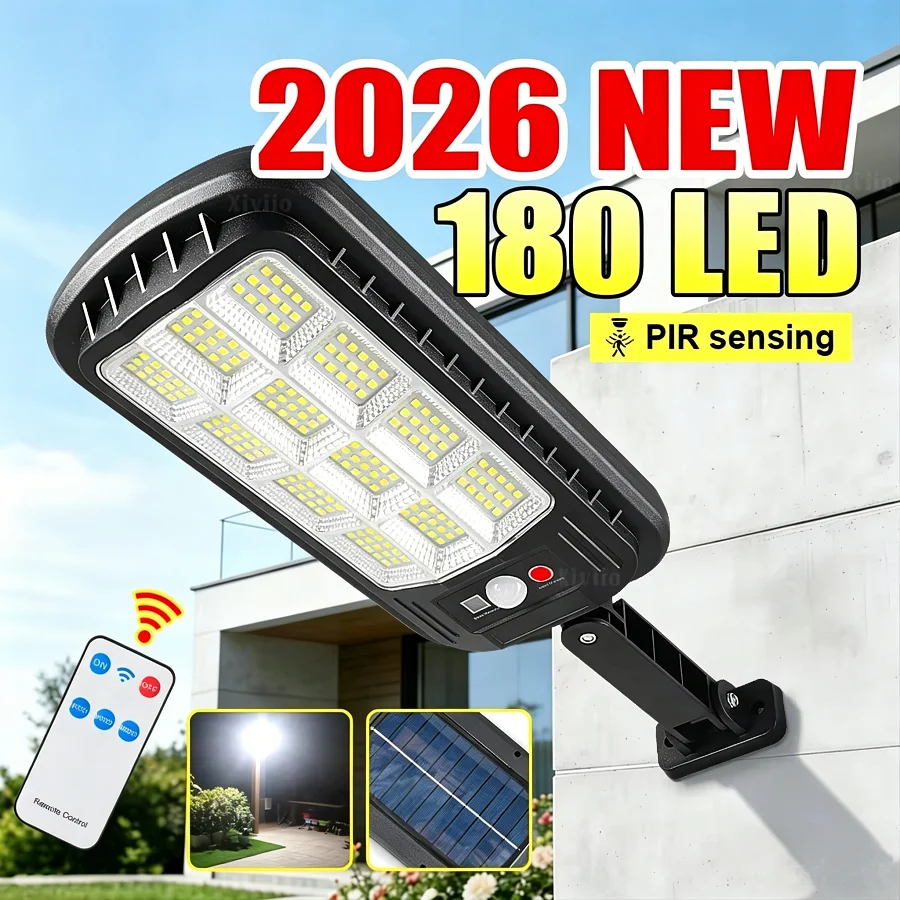 

2026 Solar LED Light 3000LM Outdoor Solar Lamp of Motion Sensor 3 Modes Waterproof IP65 Solar Garden Light Street Yard Lantern