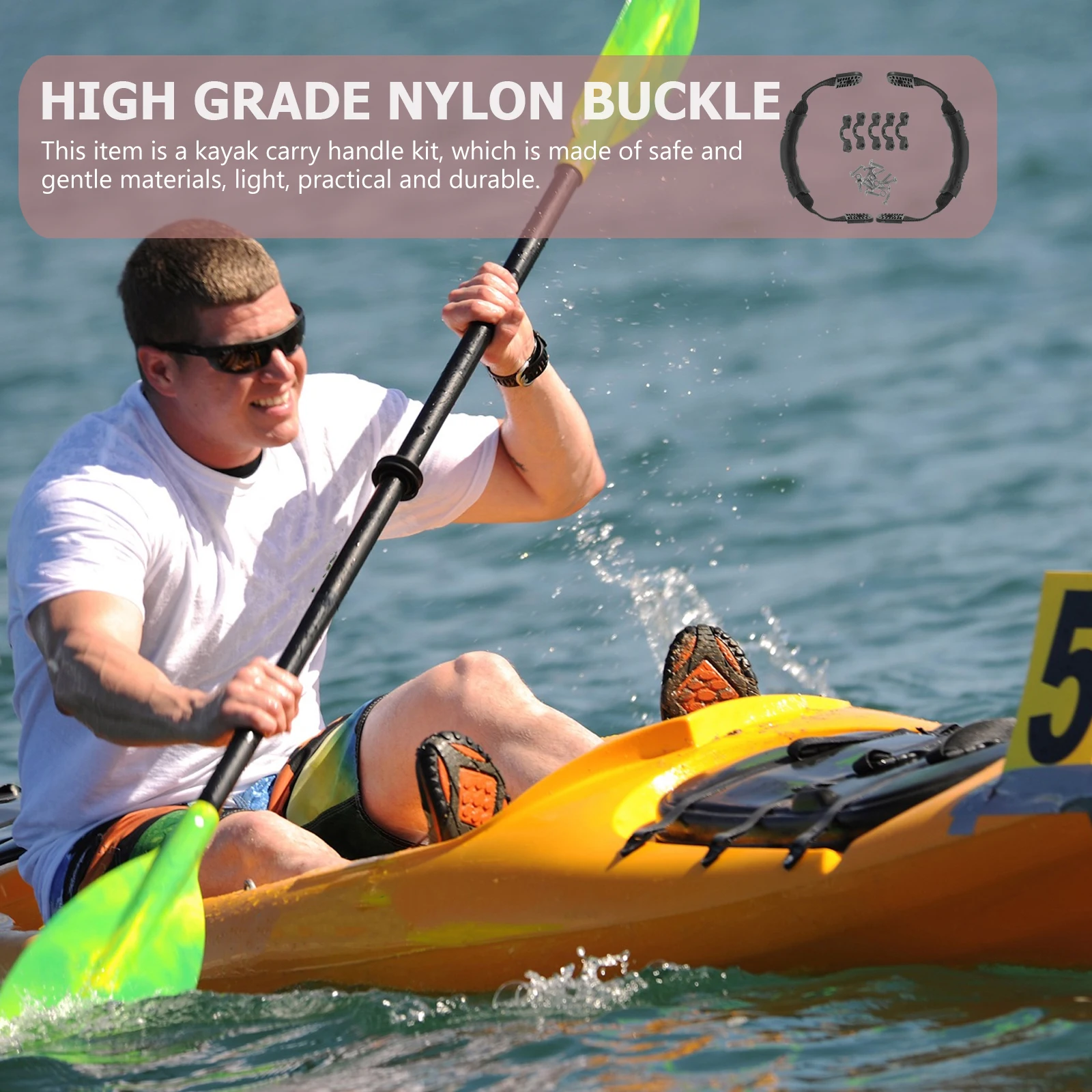 

1 set 1 Set High-Grade Pp Nylon Stainless Steel Kayak Carry Handle Buckle Kit For Canoe Kayaks Rowing Equipment