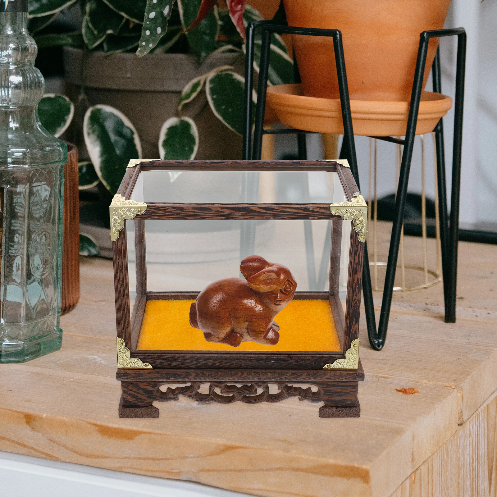 

Buddha Dust Cover Storage Box Decorative Statue Figurine Showing Case Multi function Display Box Collectibles Cabinet