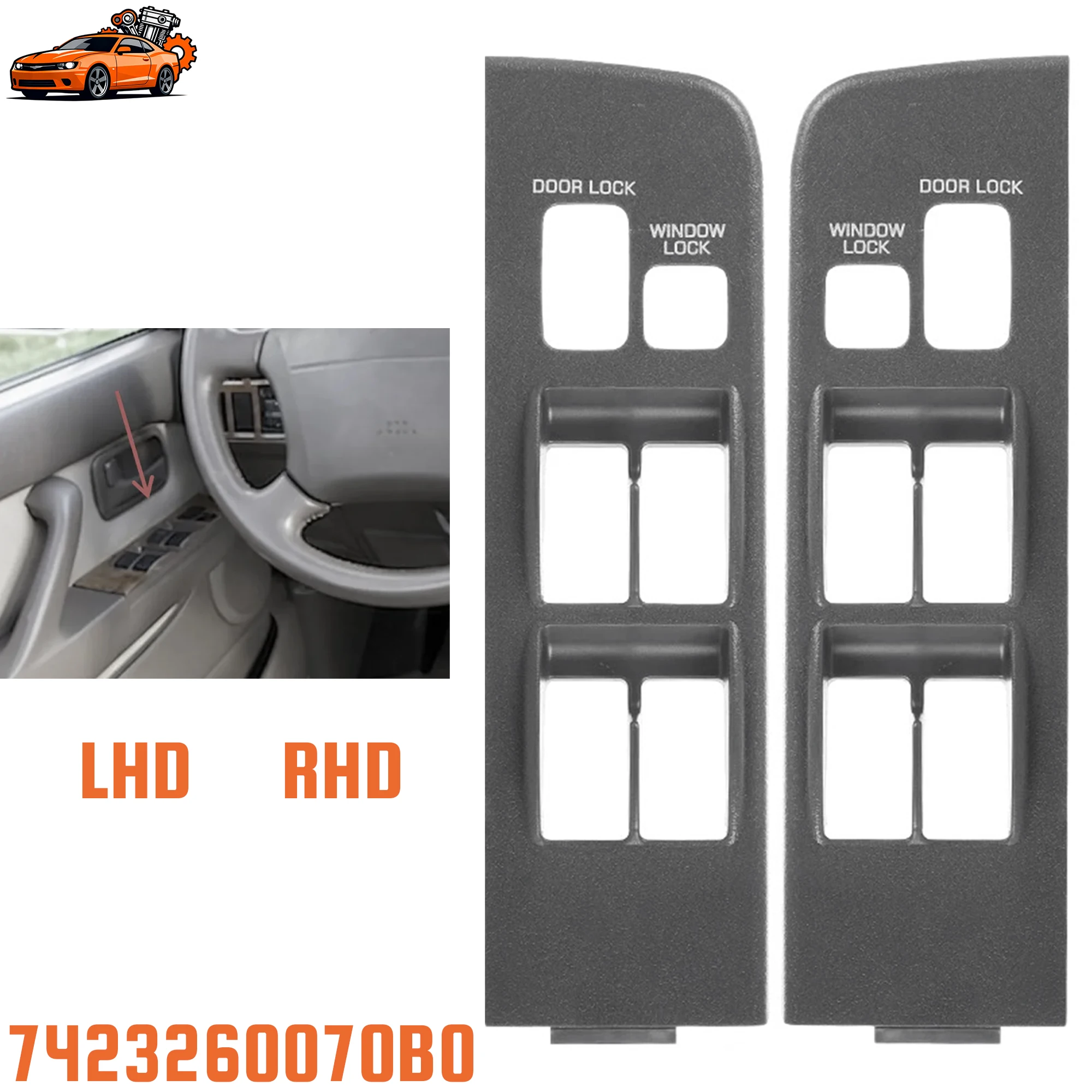 

Car Window Switch Control Panel Cover Driver Side For Toyota Land Cruiser LC80 FZJ80 4500 1991-1997 7423260070B0 7423160070B0