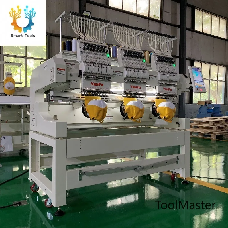 [2026] DDP 1200 RPM 12/15 Needles 3-Head Embroidery Machine For Cap & Apparel Computer-controlled For Sewing For Embroidery Desi