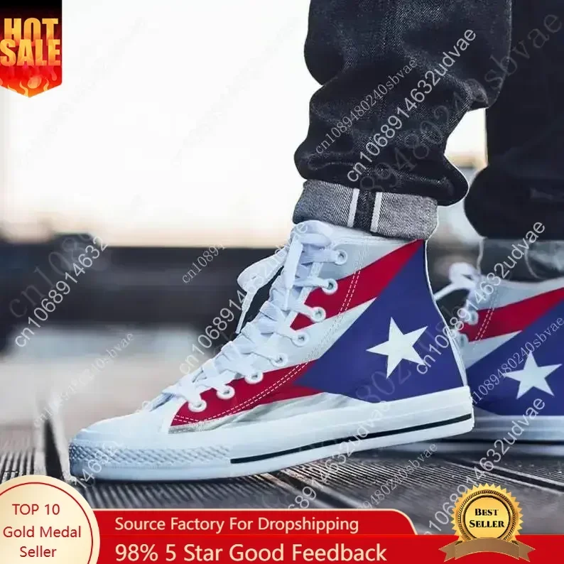 

Puerto Rico High Top Shoes Mens Womens Teenager Sneakers Canvas High Quality Outdoor Daily Sneaker Custom Made Couple Shoe
