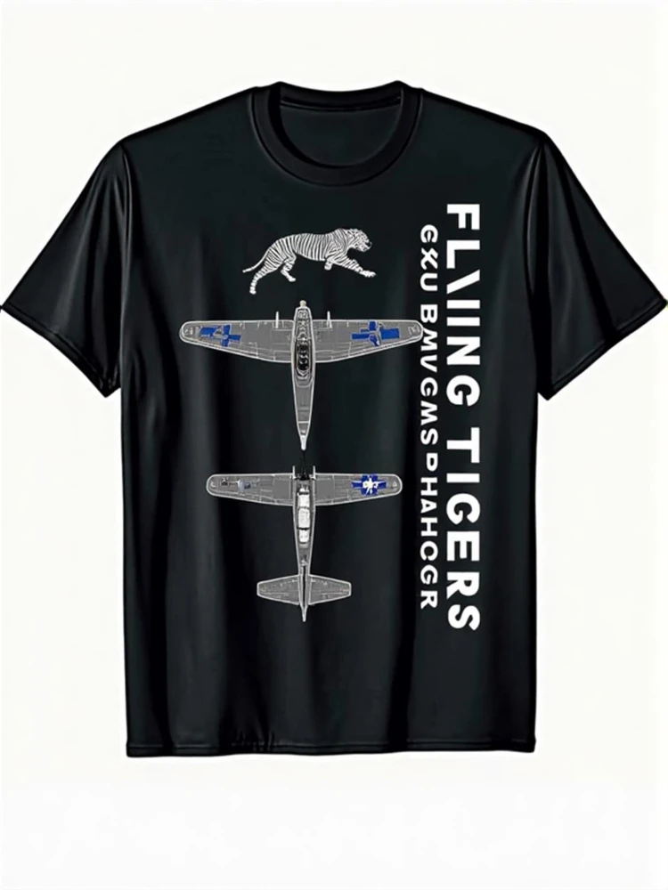 

P-40 Warhawk Graphic design-100% cotton O-neck summer short sleeve casual men's printed T-shirt.