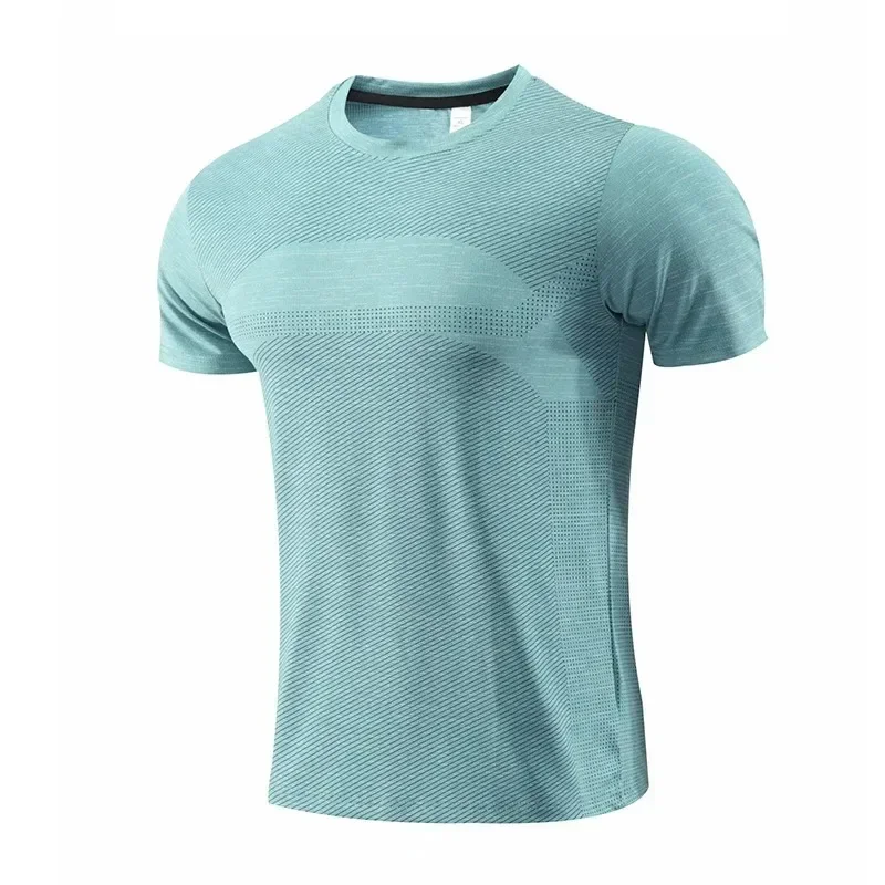 Lemon-Camiseta deportiva de manga corta para hombre, camisa de secado rápido para gimnasio, Fitness, entrenamiento, correr, ropa deportiva transpirable