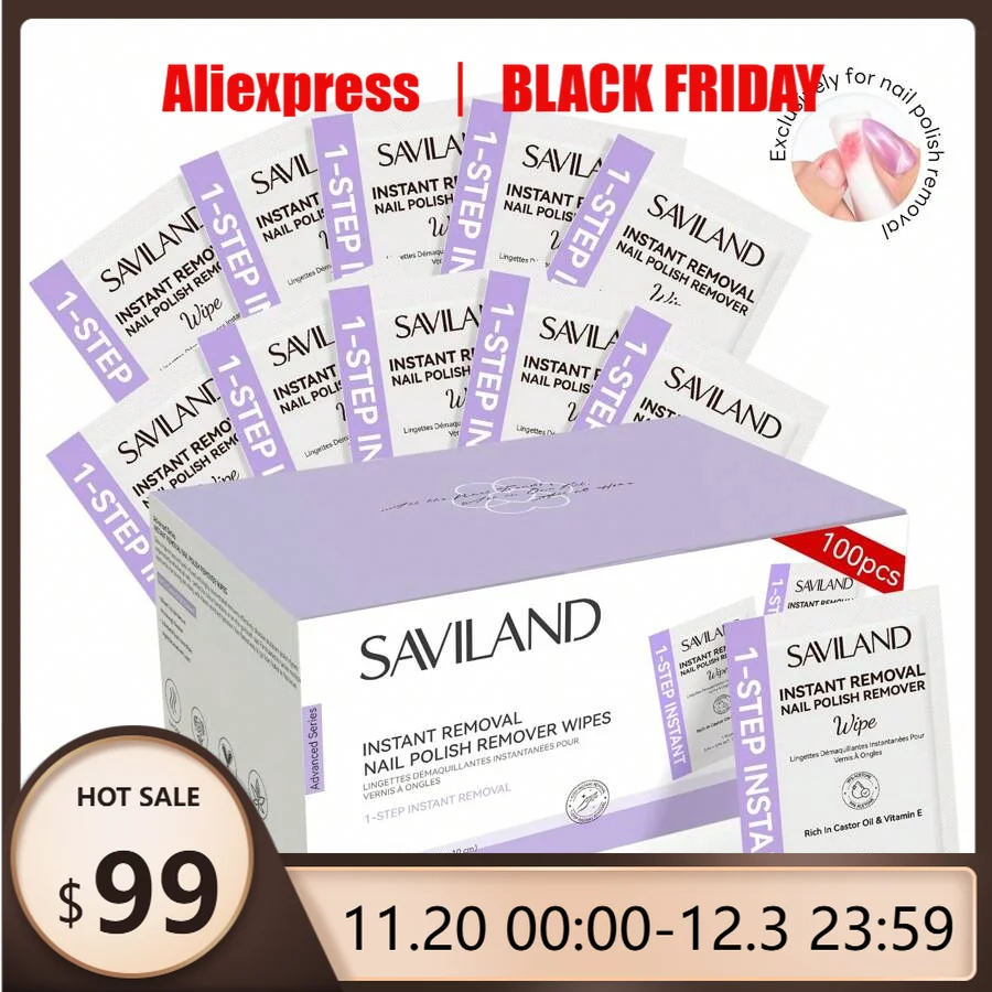 

100pcs Step Instant Removal Fingernail Polish Remover Pads Powerful Nail Wipes Non-Irritant Individually Wrapped Nail Salon