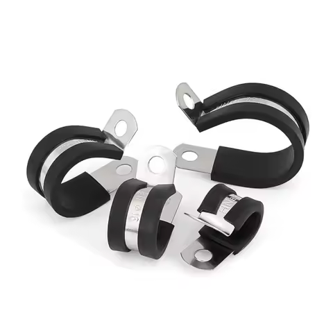 Creative Metal Wiring Hose Clamp Useful R-type Rubber Lined Clips Durable Pipe Mounting Fix Bracket Hardware Electrical Fittings