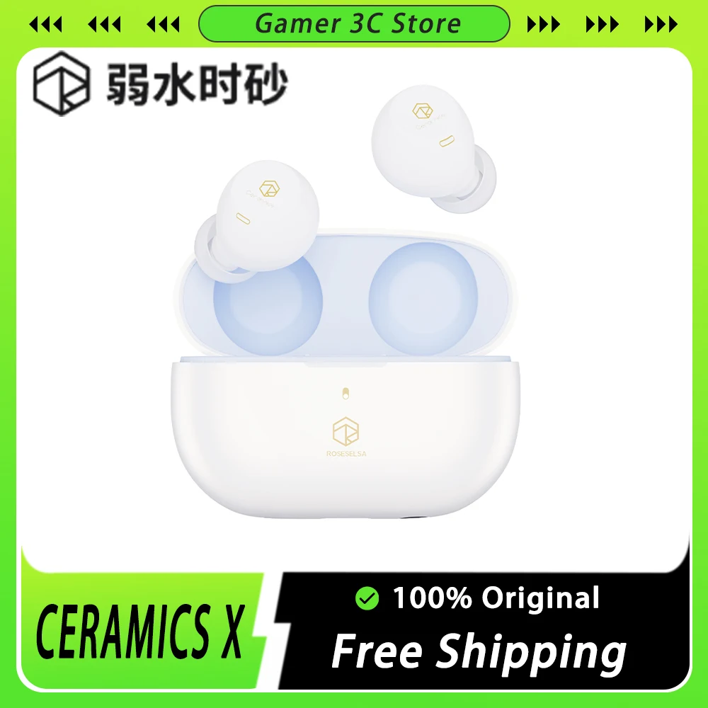 

ROSESELSA CERAMICS X Wireless Earphone 54ms Latency Hybrid Active Noise Reduction Work Out Earbud IPX5 & Anti-Wind Mode PC Gamer