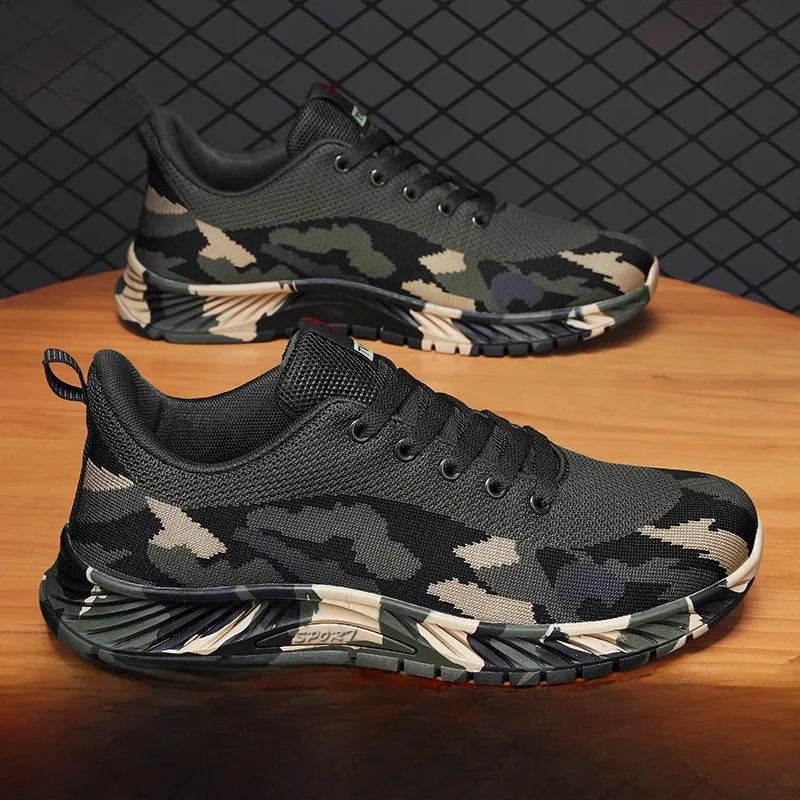 Nuovo 2025 Primavera Camouflage Casual oes per uomini e donne Traspirante Lavoro oes Studente Formazione militare oes Protezione del lavoro