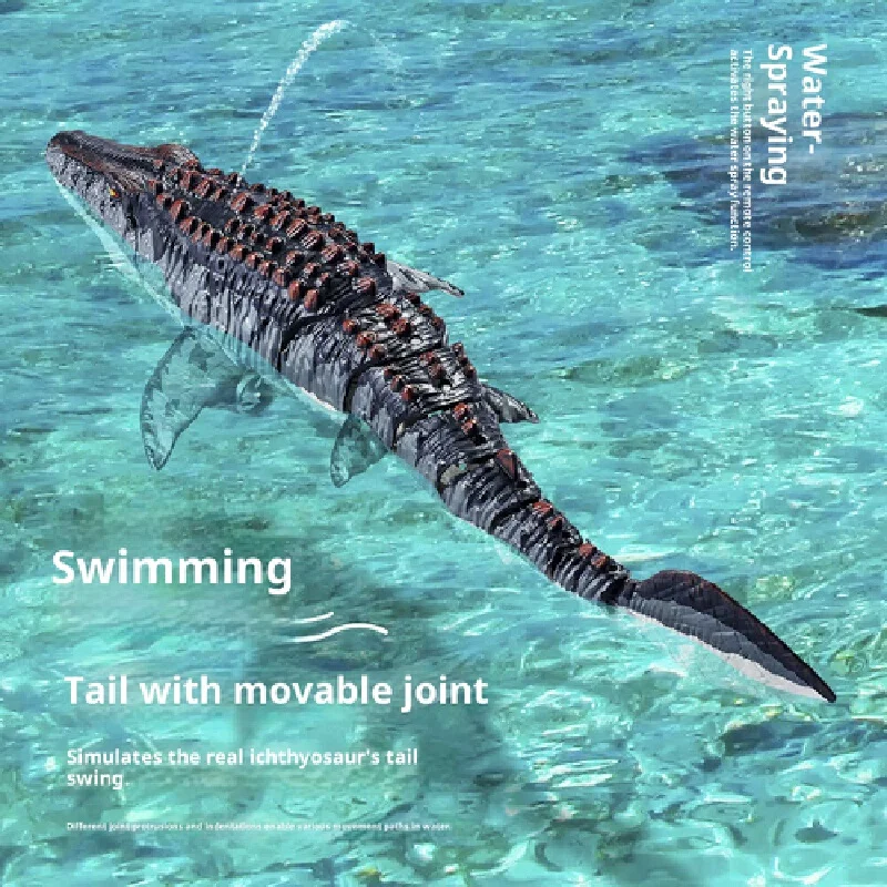 لعبة الديناصور الكهربائية Mosasaurus للتحكم عن بعد الواقعي مع حركة متمايلة ورذاذ الماء للأولاد والبنات أفضل هدية