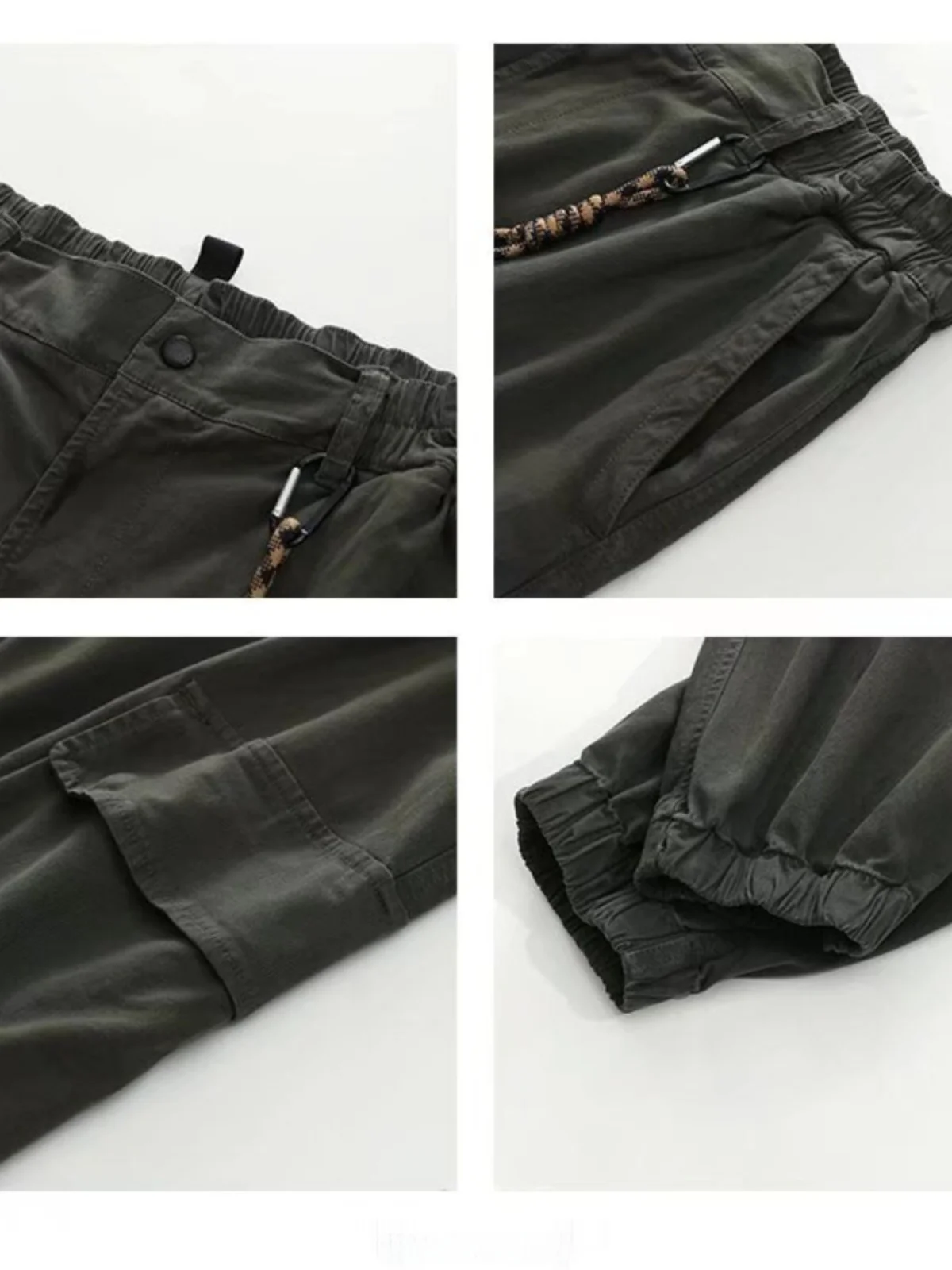 

American Sle Tactical Work Pants Men's Loose Casual Trousers Multi-ket Outdoor Sports Windproof Cuffed Pants