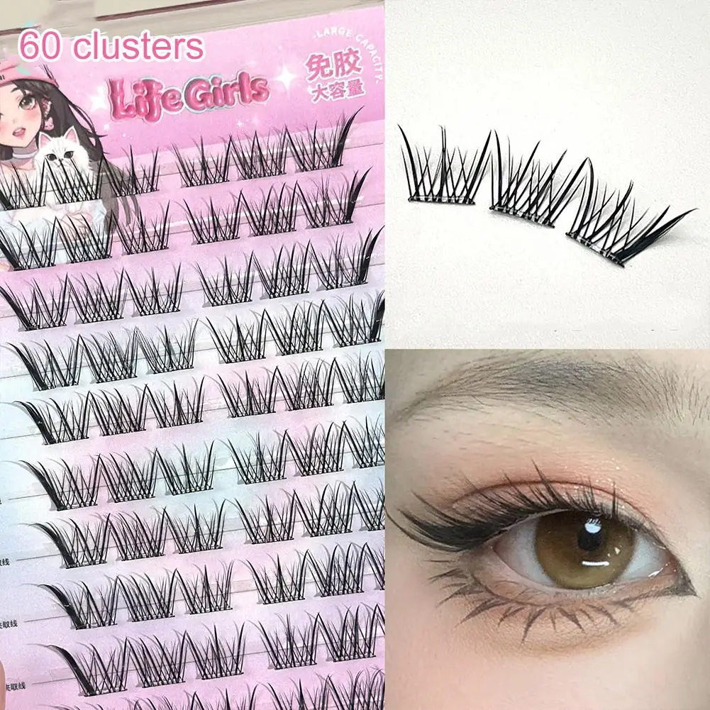 Clusters Eyelash Glue-Free Lash Self-adhesive Lash Grafting Fox-style Oblique Flying False Eyelashes Women Makeup Products 2026