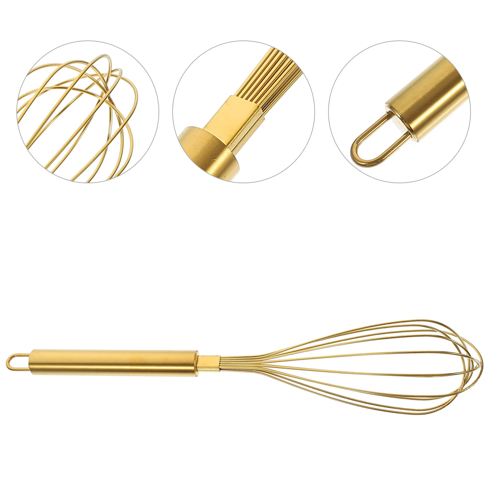 Whisk Multi-use Gold Kitchen Polished Small Stainless Steel Whisking Tool Lightweight Egg