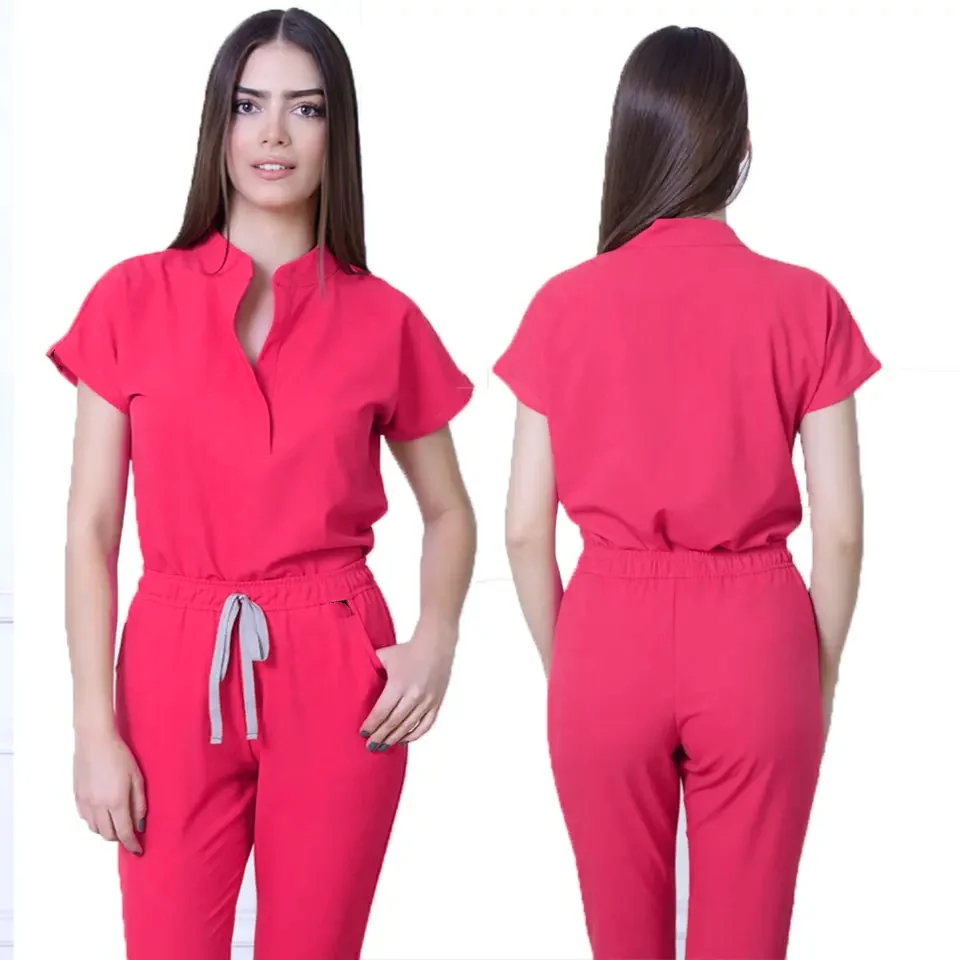 Conjuntos de batas elásticas para enfermera de secado rápido para mujer, mangas de verano, uniformes de enfermería para Hospital, Ropa de Trabajo médico, superventas