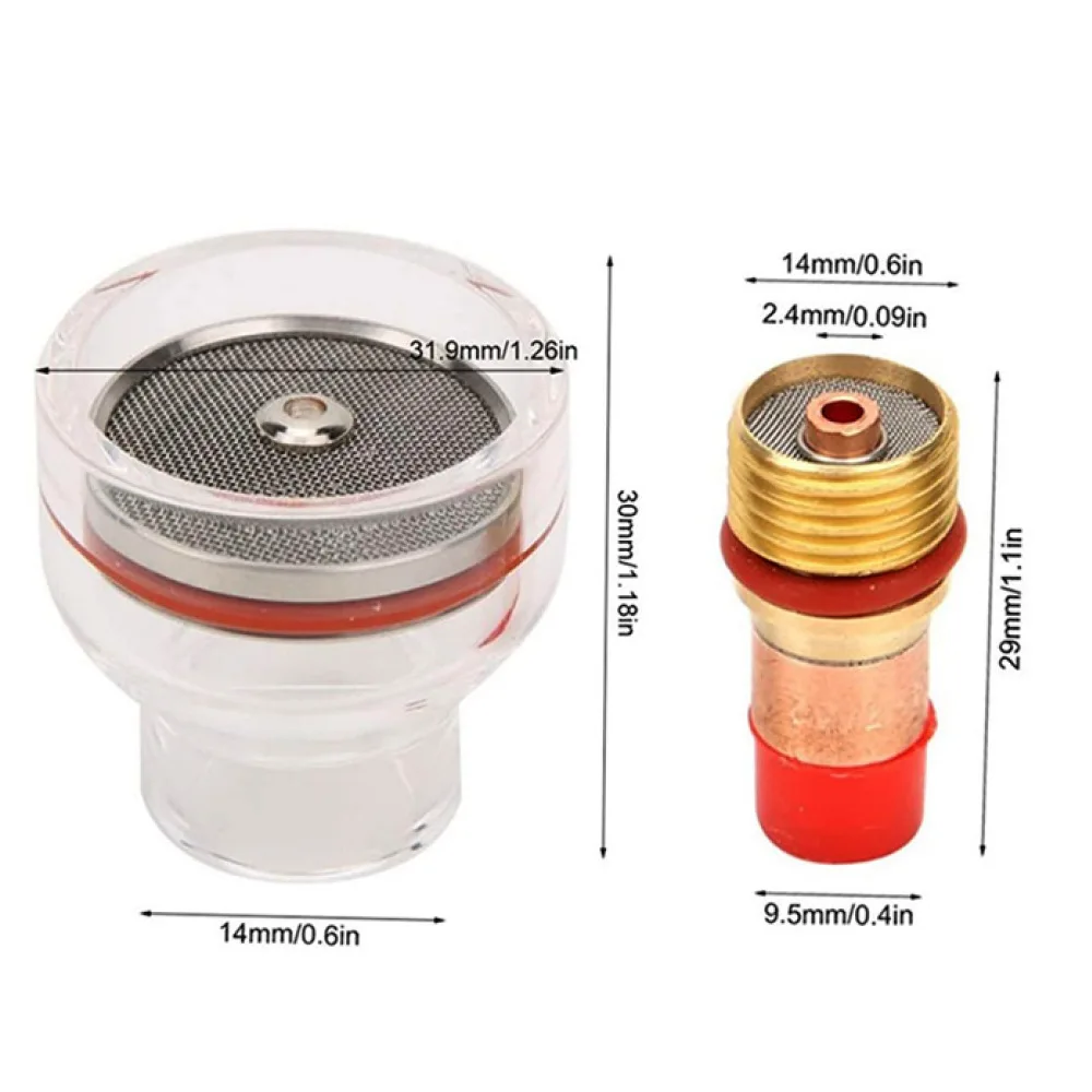 Professional TIG Welding Parts For WP17 WP18 WP26 Torch Clear Nozzle Cup Gas Lens Kit Copper Stainless Steel Welding Accessory