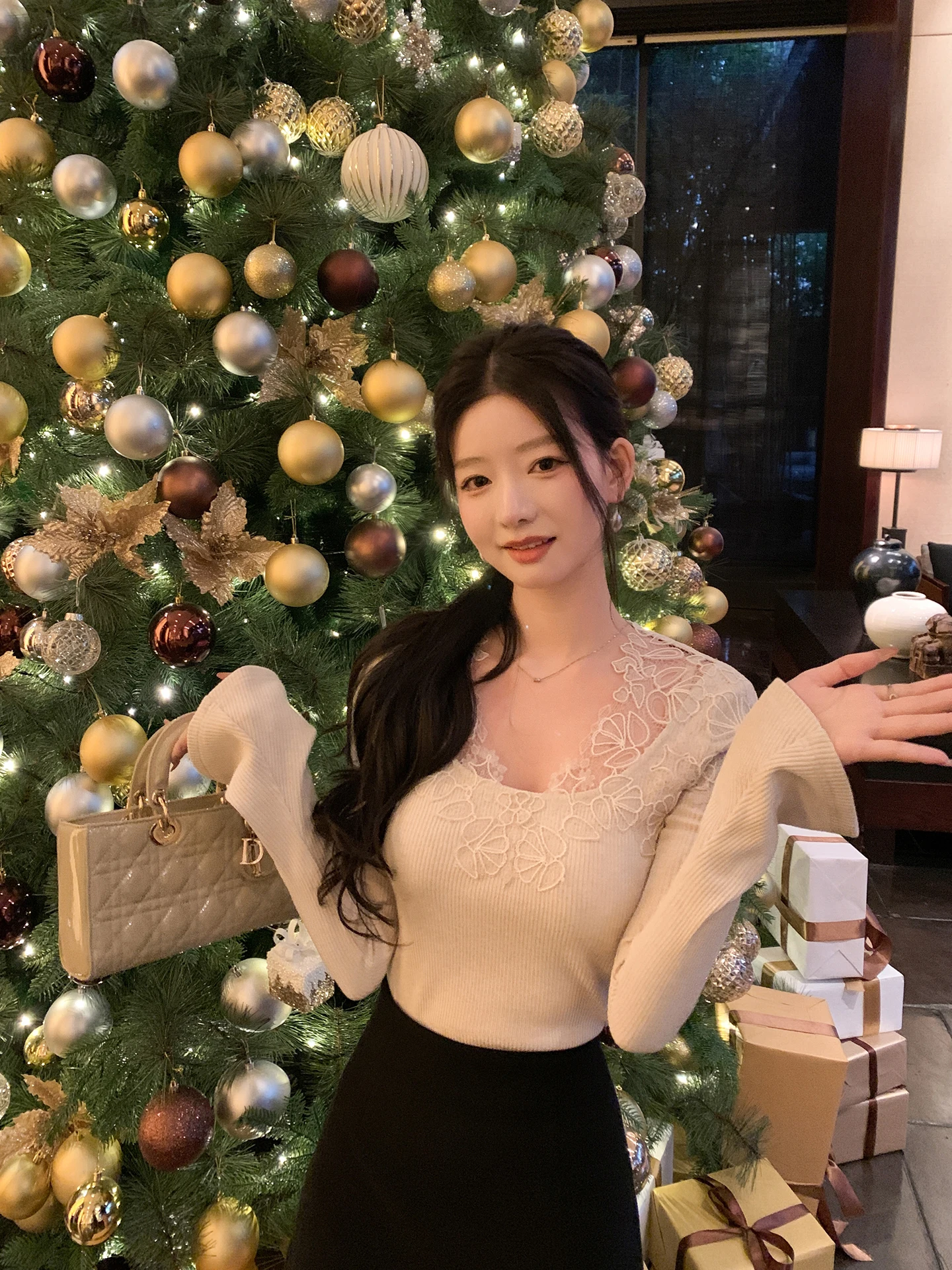 

Ada Miss Thiened U-Ne Bell Sve кружевной топ для похудения irt, женский зимний новый топ для поездок на работу, простой Sle