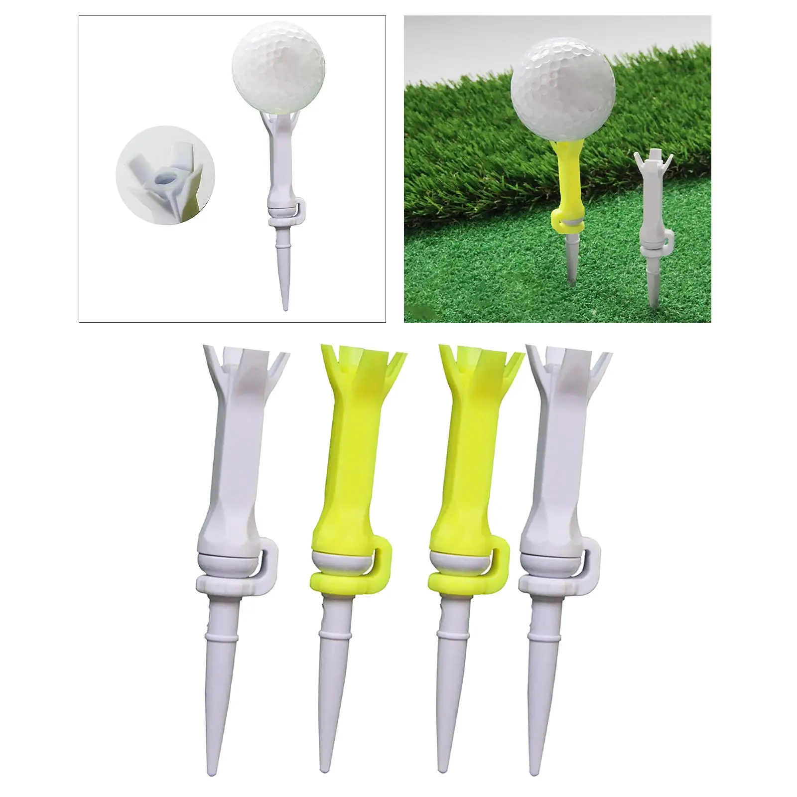 Premium Golf Tee Strong 4 Prongs Flexible Top Adjustable 3inch Golf Tees