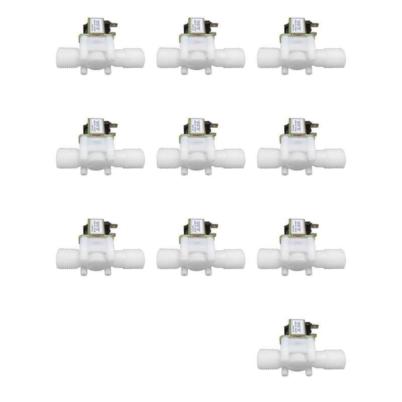 ABHU 10X 12V 1/2Inch N/C Plastic Electric Solenoid Valve Magnetic Water Air Normally Closed