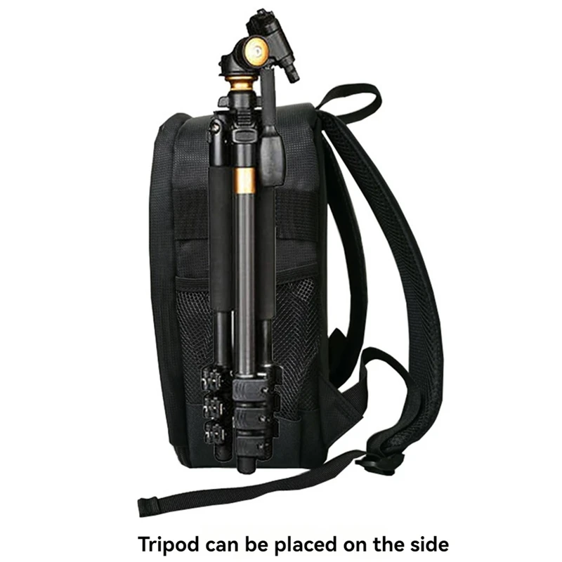 Mochila multifuncional para cámara exterior, bolso para cámara de hombro Digital con compartimento para ordenador portátil, cubierta para lluvia y soporte para trípode