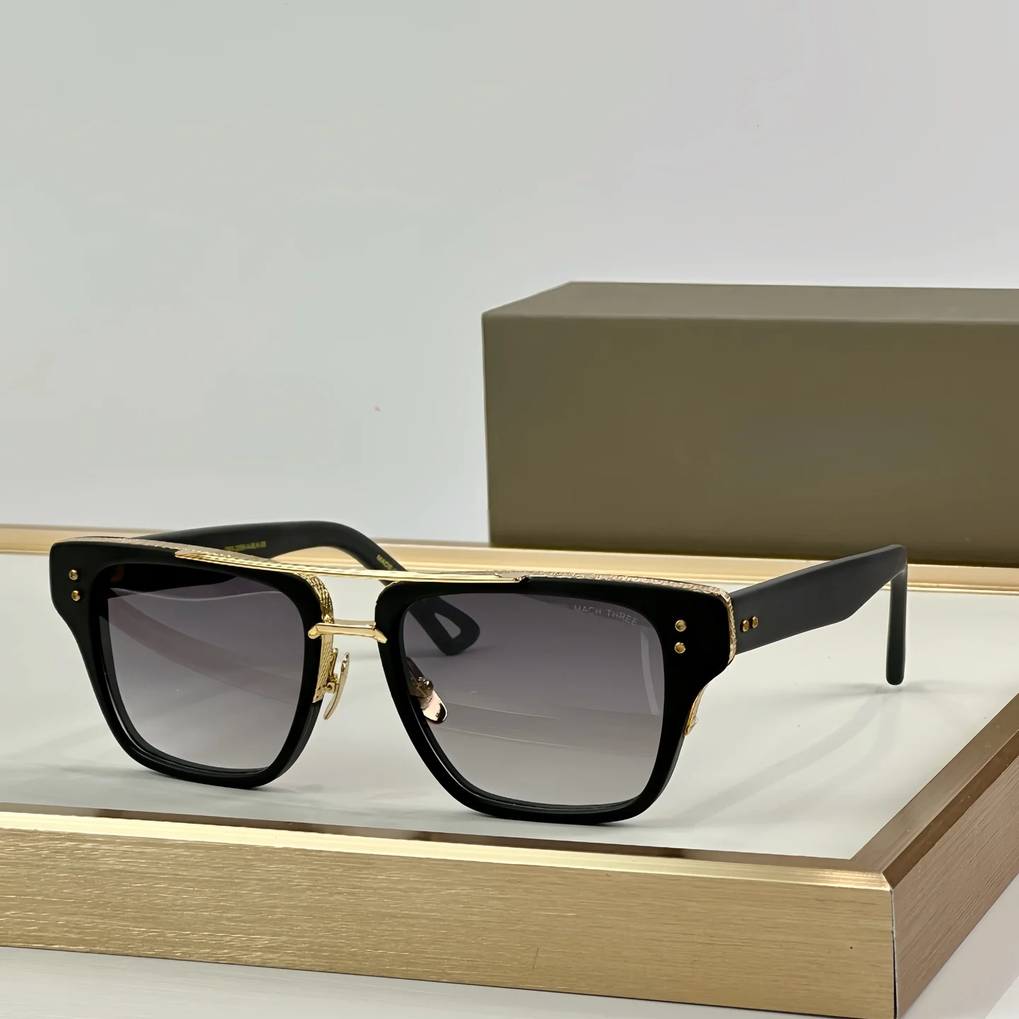 ADITA Mach Three Top High Quality Sunglasses for Men Titanium Style Fashion Design Sunglasses for Womens  With Box