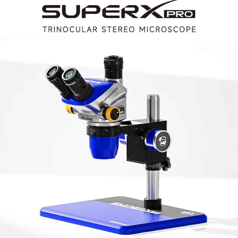 Mechanic Space X-B11/TSD 6.5X-52X Trinocular Stereo Microscope High Magnification Continuous Zoom for PCB Board Soldering Lab