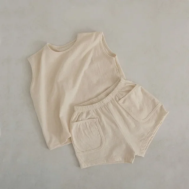 4150-07f994.jpg Baby Vest & Shorts Set – Cotton Newborn Casual Homewear Outfit (Boys & Girls)