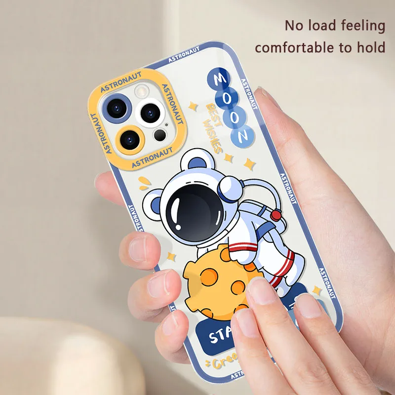 Cute Astronaut Case For Xiaomi Redmi Note 12 4G 5G Turbo 11 Pro Plus 12S 11S 10S 9S 10 8 7 6 9 10C K60 K60E Soft Silicone Cover image 5