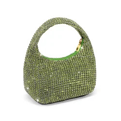 Manico strass borsa da sera argento cristallo Top Handle Totes per le donne borse borse Designer di lusso banchetto Party Clutch