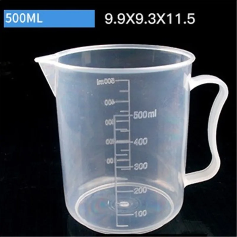 2PCS/lot 500ml plastic beaker with scale plastic measuring beaker plastic cup with handle