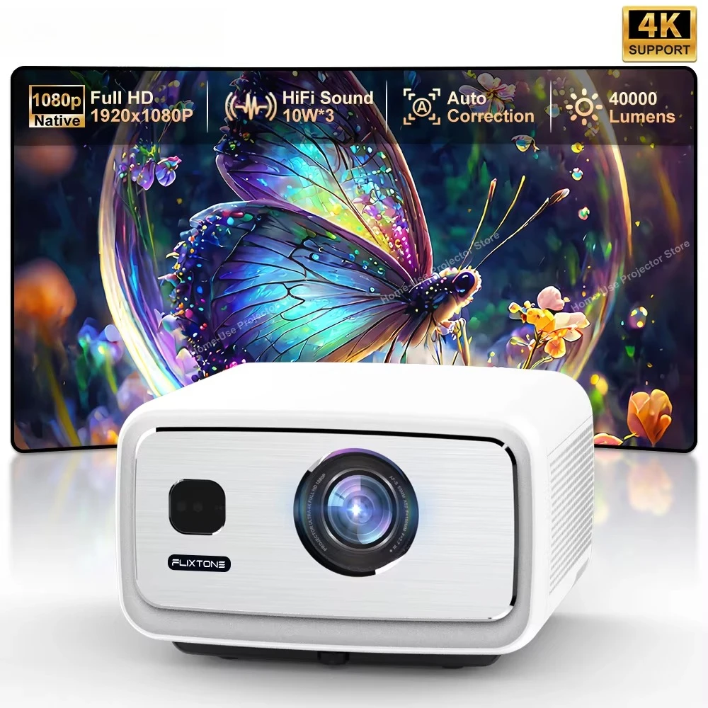 

D9W Ultra 3000 ANSI Full HD 1080P Projector Android 12 WiFi 6 3+128G LED 4K Video Beam Ceiling Mountable Built-in