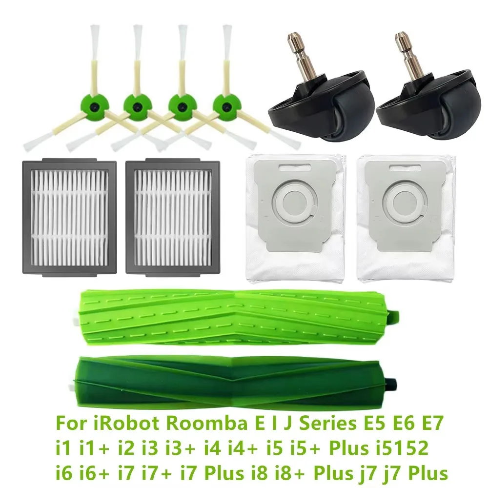 Para iRobot Roomba j7 i7 i7+ Filtro Hepa, bolsa para polvo, cepillos laterales principales para iRobot Roomba serie E I J i3 i3+ i4 i4+ E5 E6 E7