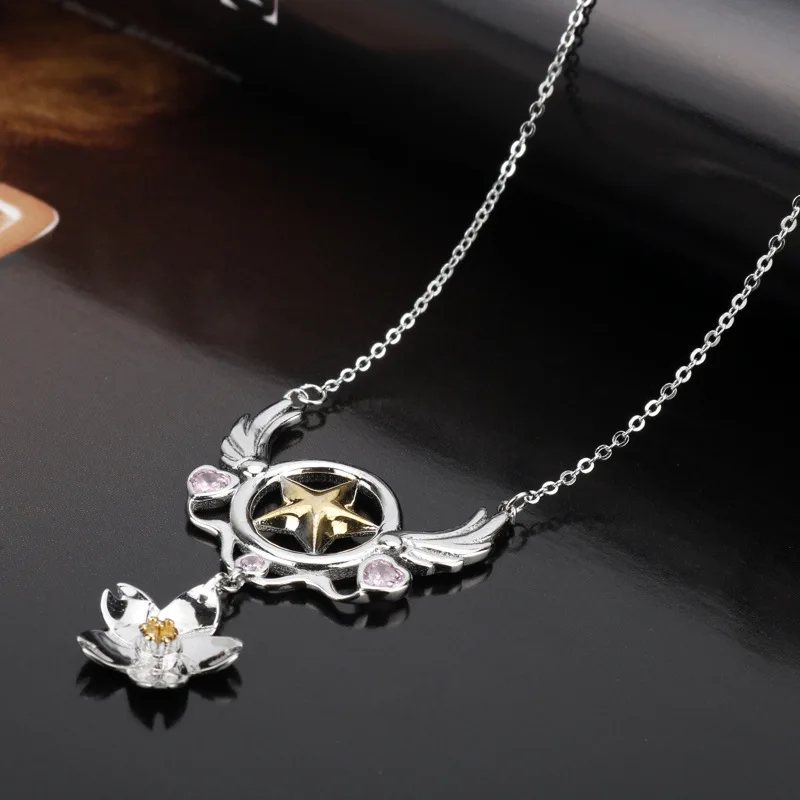 Anime Choker Necklace Lovely Card Captor Sakura Star Scepter Choker Necklaces for Women Girls Accessories Jewelry