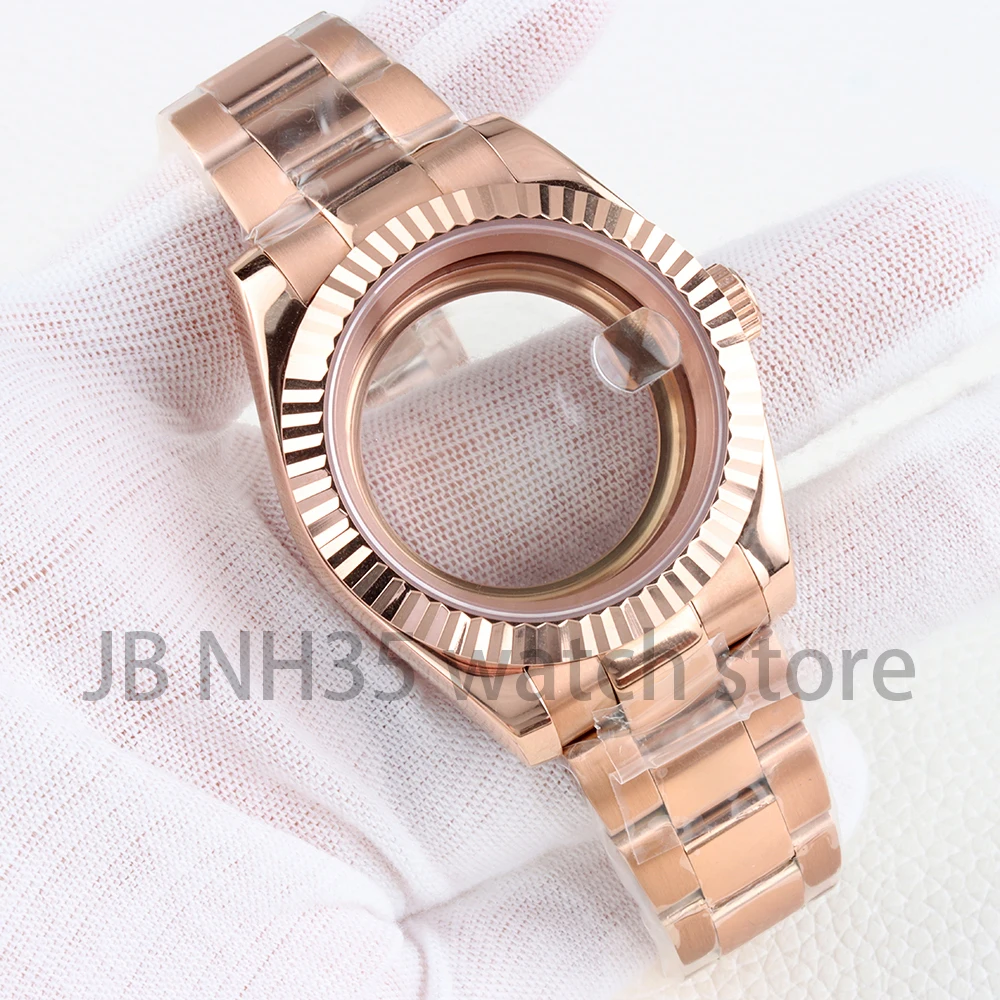 

36/39mm NH35 Watch Case Sapphire Glass Solid 316L Stainless Steel Polished Oyster Bracelet for Datejust NH35 NH36 Movement