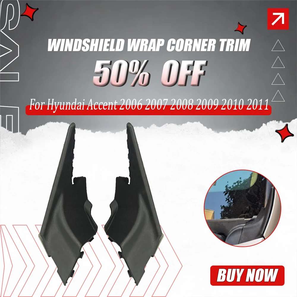 1/2 قطعة الزجاج الأمامي للسيارة التفاف الزاوية الكسوة لشركة هيونداي أكسنت 2006 2007 2008 2009 2010 2011 ممسحة الجانب غطاء الكسوة غطاء جزء #1