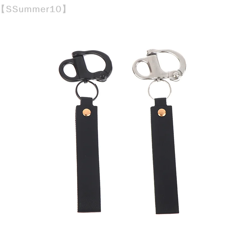 【SSummer10】316 Stainless Steel Quick Release Shackle Clip-Swivel with Leather Handle for Mask Firefighter Rigging Accessory【SS】