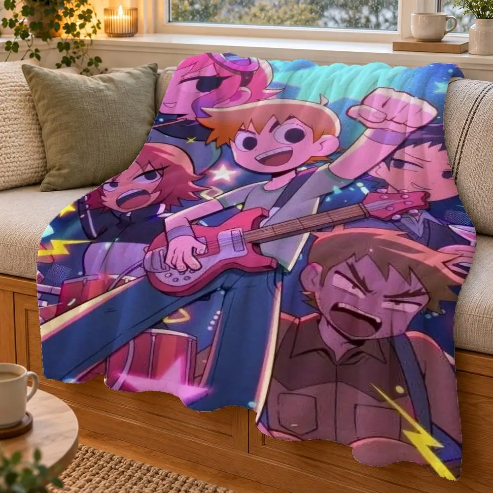 Scott Pilgrim Throw Double Sided Flannel Throw Blanket Soft Warm Washable Home Decor