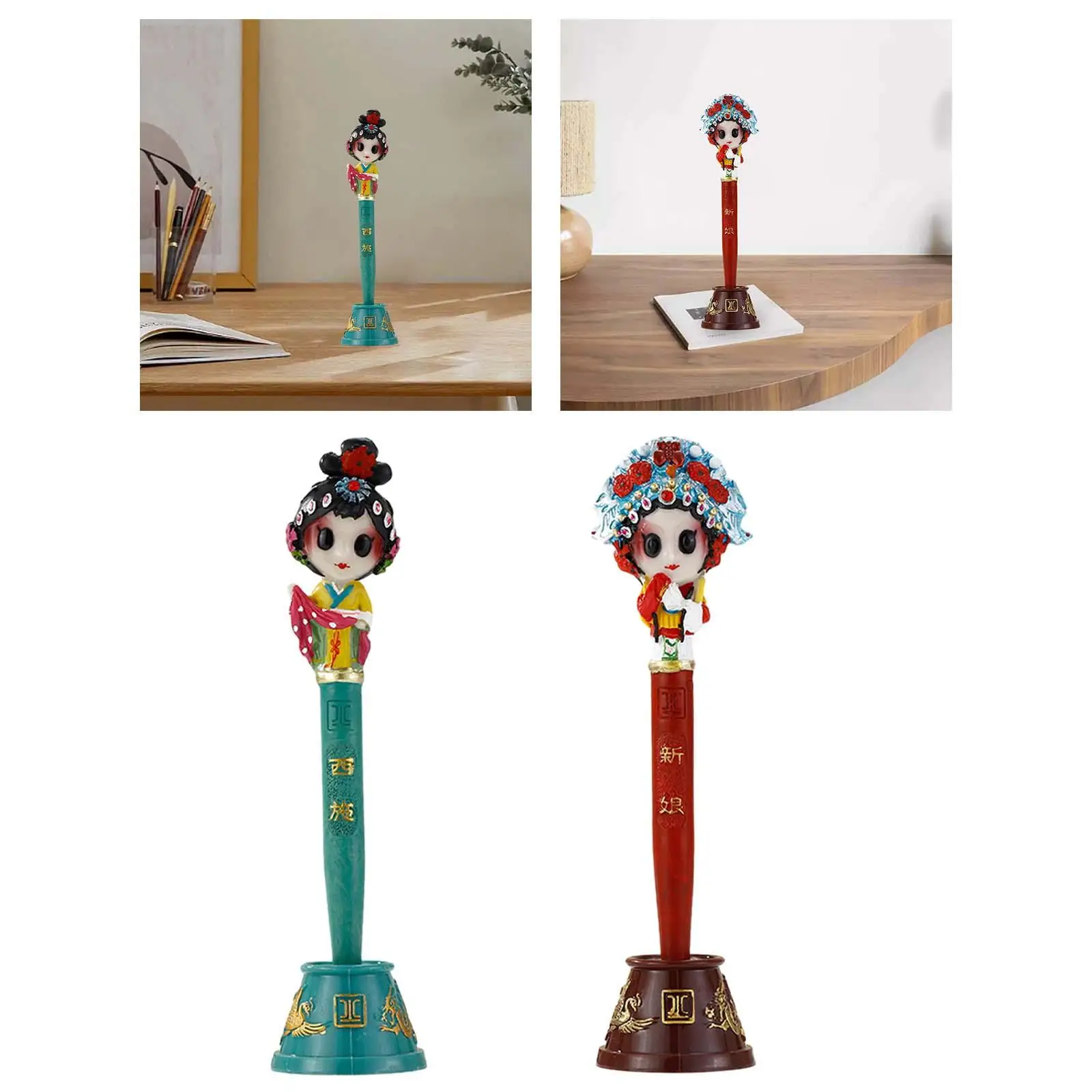 북경 오페라 마스크 펜 장식, 중국 드라마 캐릭터 볼펜, 축제 생일 여행 휴일 데스크탑 장식