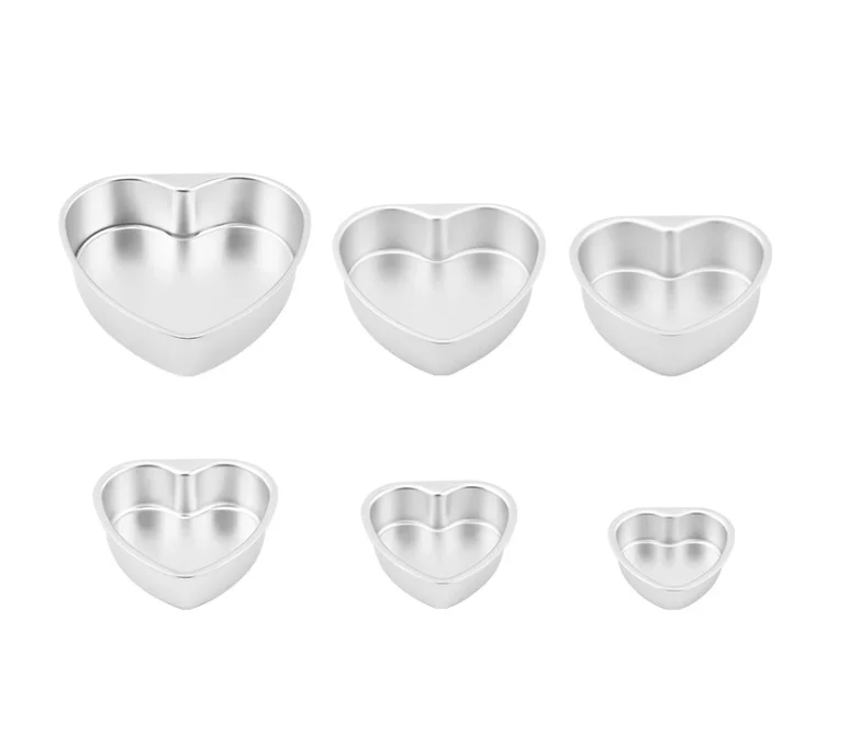 3-Inch 4-inch Heart-shaped Live Bottom Cake Mold, Aluminum Alloy Baking Mold
