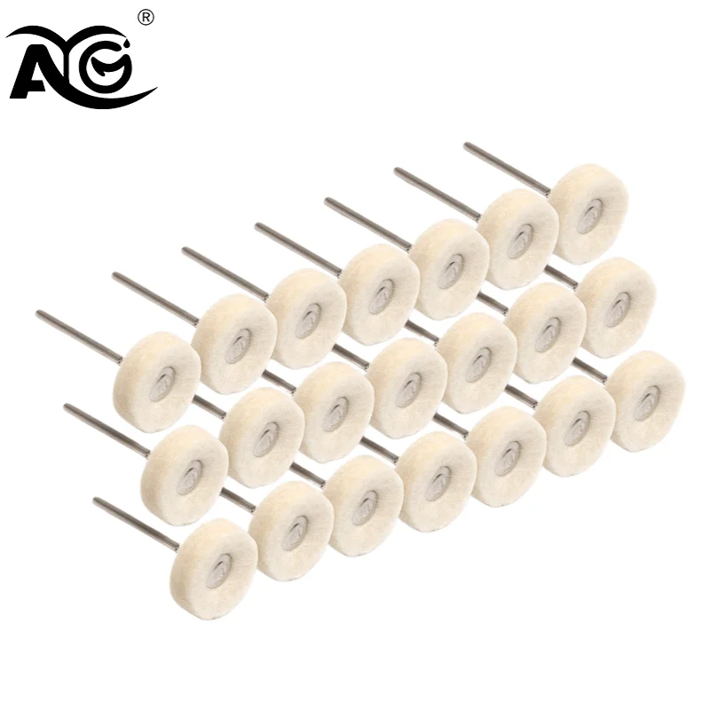 10Pcs AG Dental Polishing Brush Wheel Rotary Tools 2.35mm HP Shank Wool & Goat Cotton Black Buff for Dentistry Material