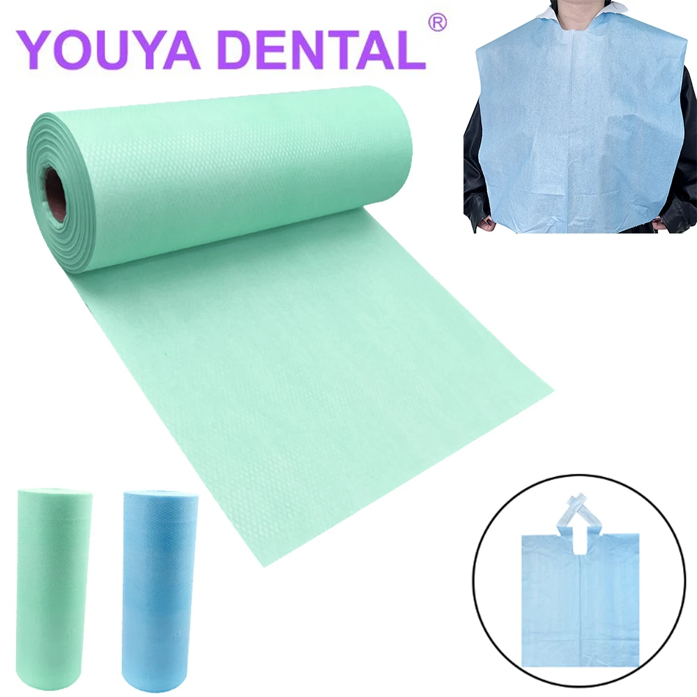 80 Sheets/Roll Disposable Dental Chest Towel Dentist Bibs Tattoo Cleaning Pad Tattoo Table Covers Clean Pad Patient Baby Apron