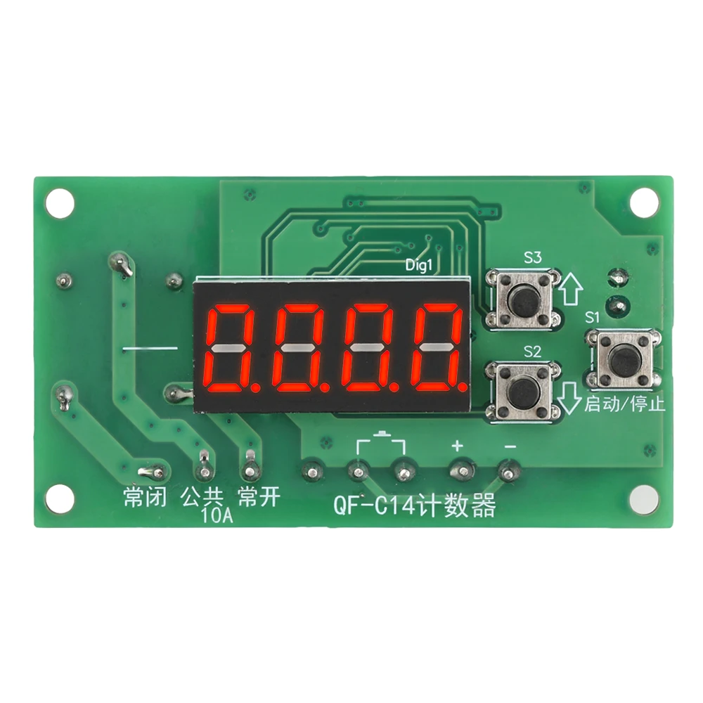 4-stelliges digitales Zählermodul mit Relaisausgang, Prozesszähler-Controller mit Zählfunktion 0-9999 (Auf-/Abzählen) für DC 12V/24V – Detail 12