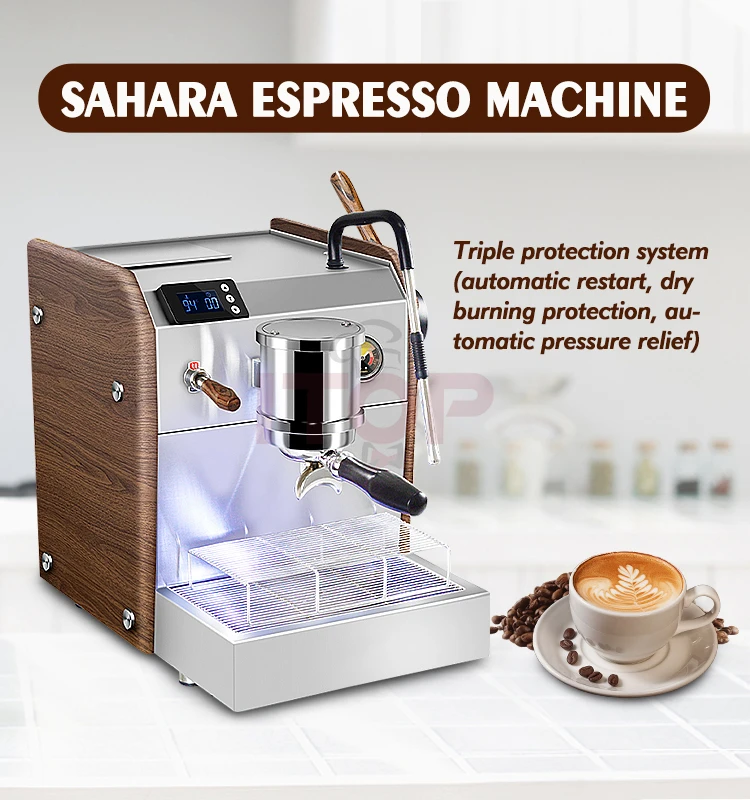 ITOP-Sahara Espresso Machine Maker, máquina de café profissional, 15Bar, duplo controle PID, alívio de pressão semiautomático